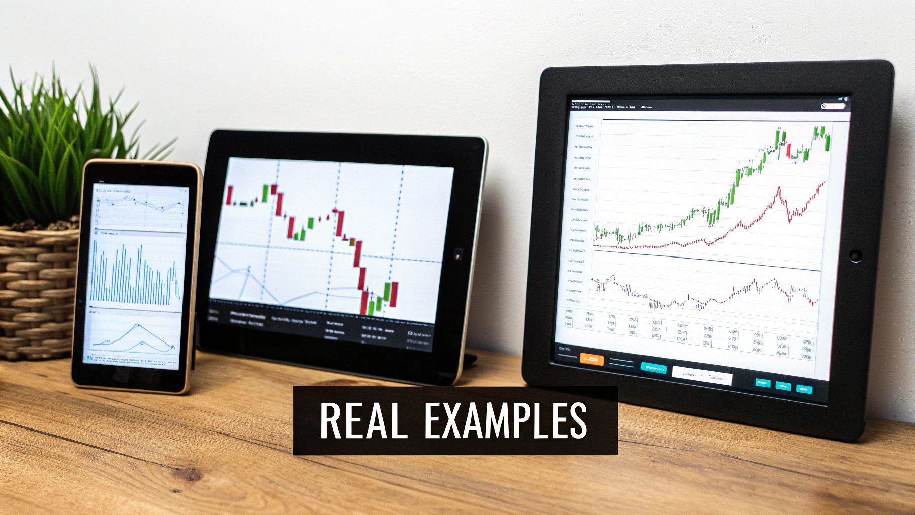 Annotated chart showing an evening star pattern in a real-world scenario.