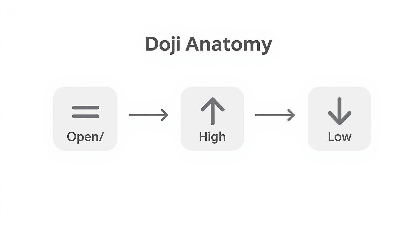 Infographic about what is a doji candlestick