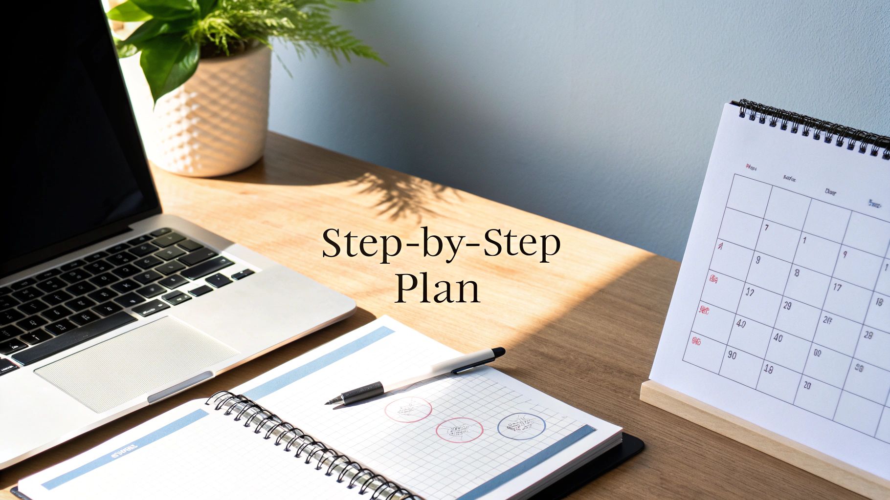 A person making a clear, actionable plan on a notepad with charts and numbers, symbolizing a structured approach to financial goals.