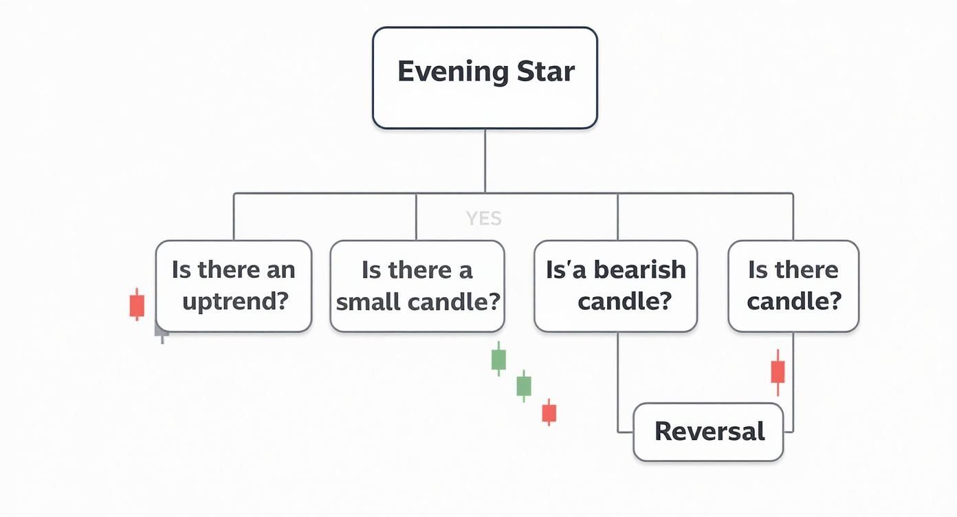 Infographic about evening star candlestick pattern