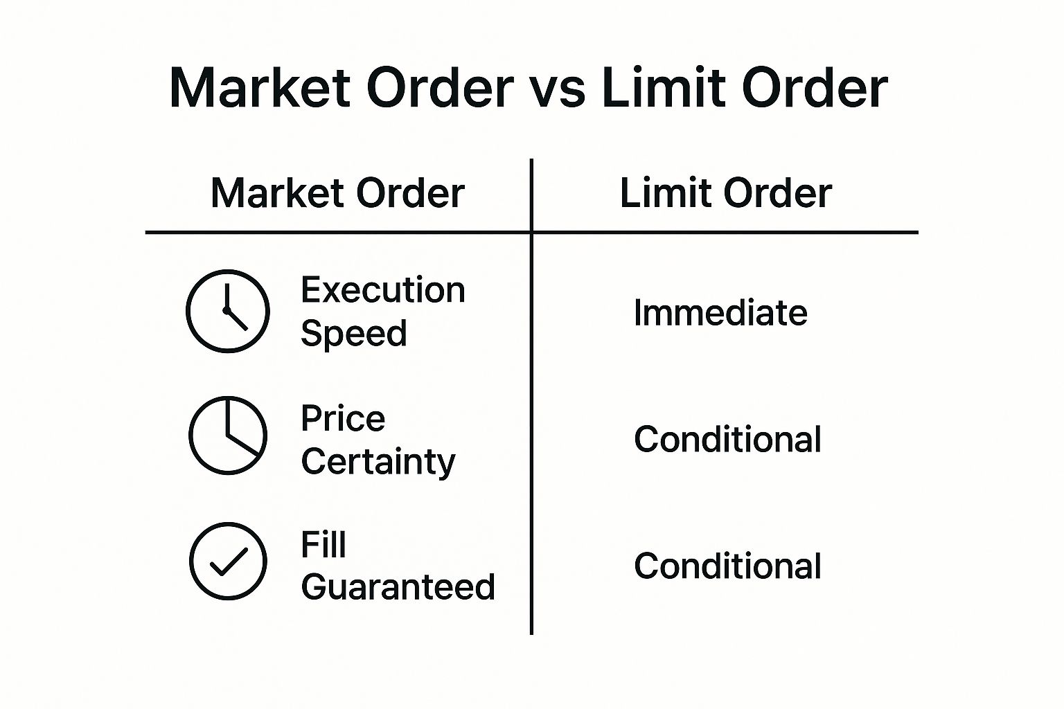 Infographic about market order vs limit order