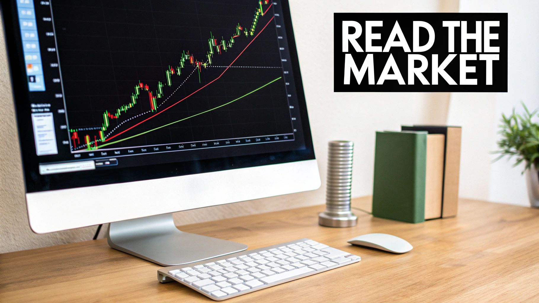 Two traders analyzing a chart with trading triangle patterns