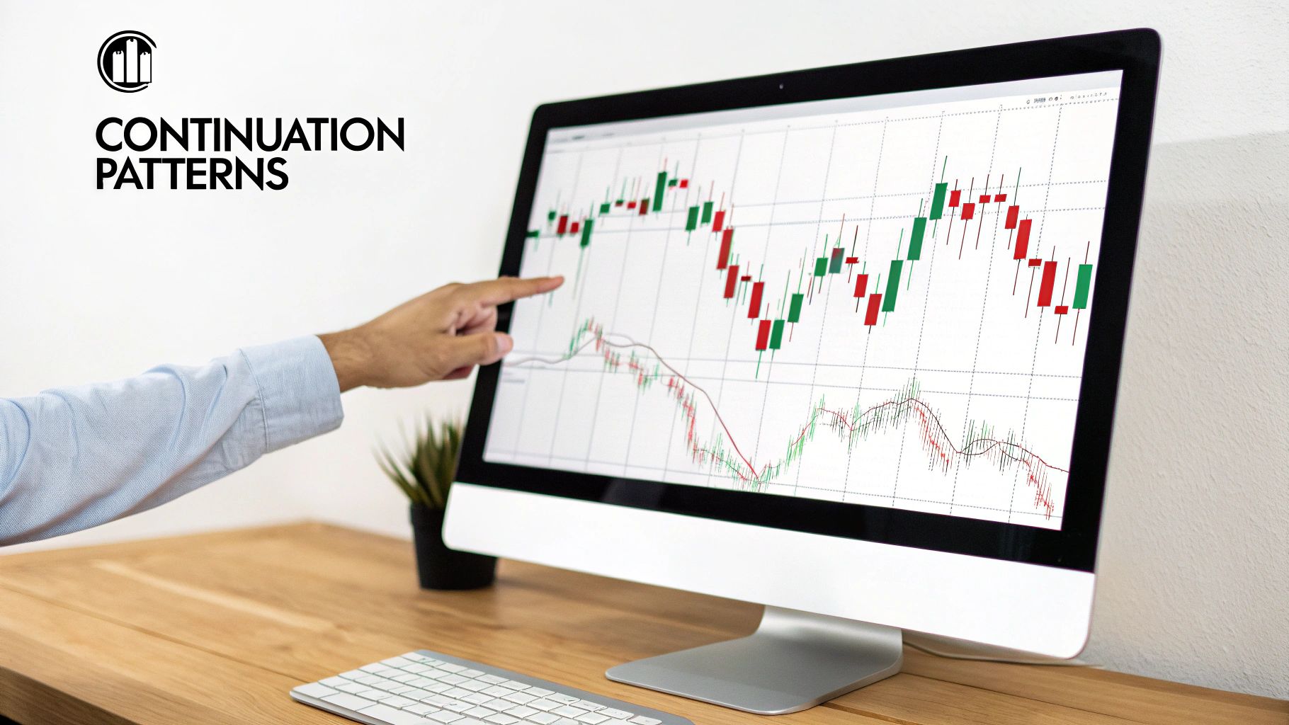 A chart displaying a classic bull flag continuation pattern.