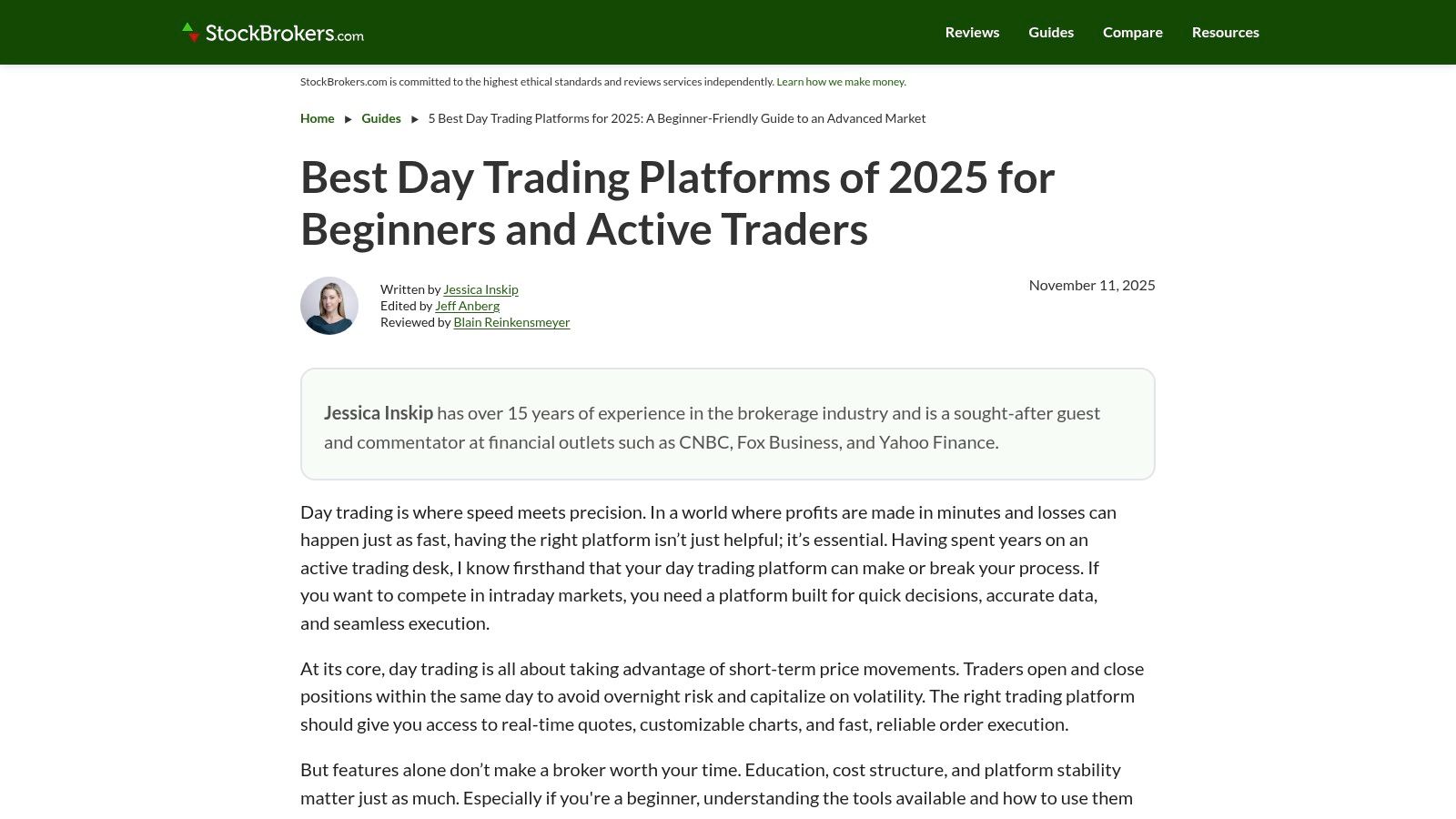 StockBrokers.com – Best Day Trading Platforms (research)