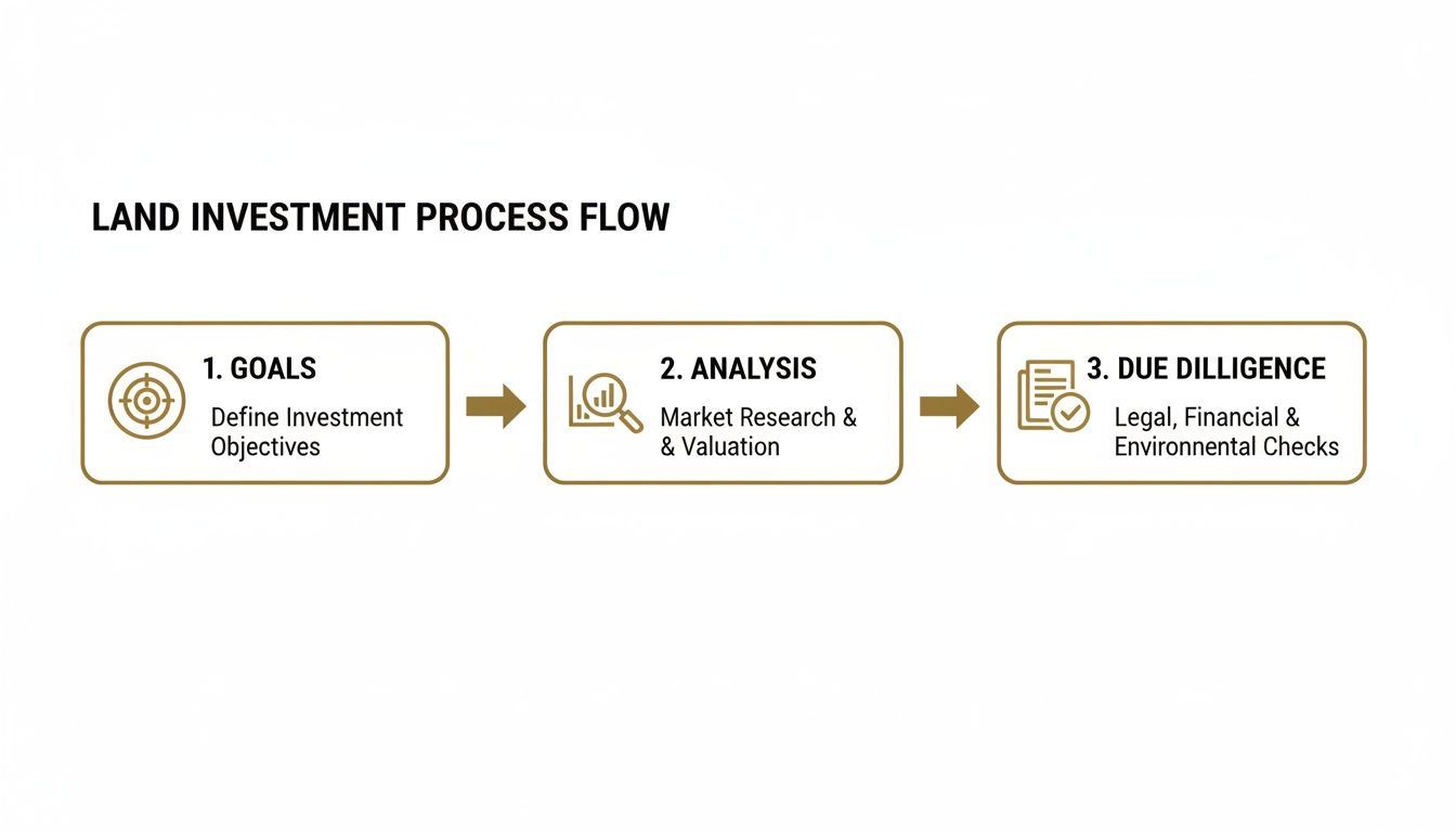 Infographic about how to buy land for investment