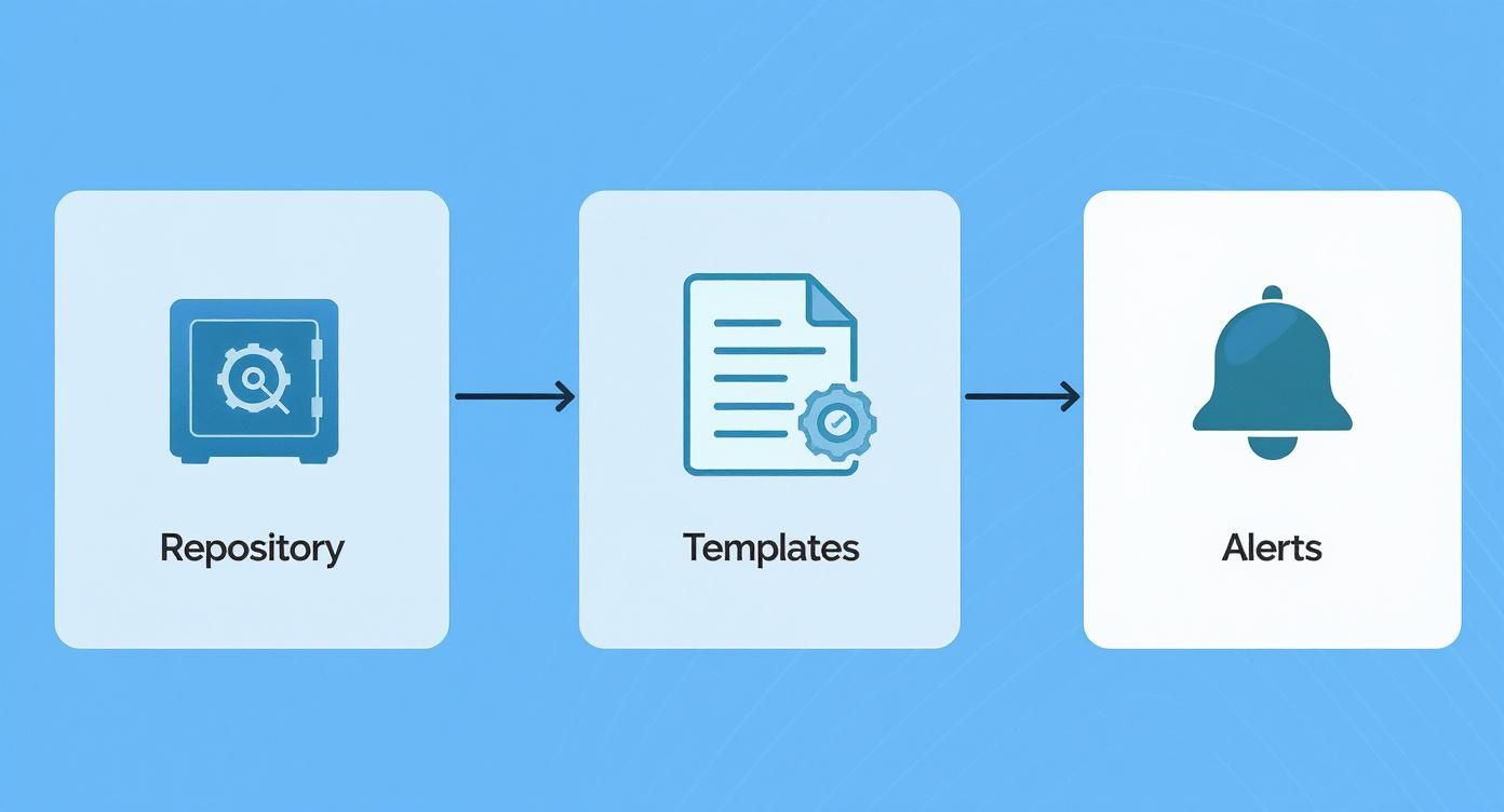 Infographic about contract management software features