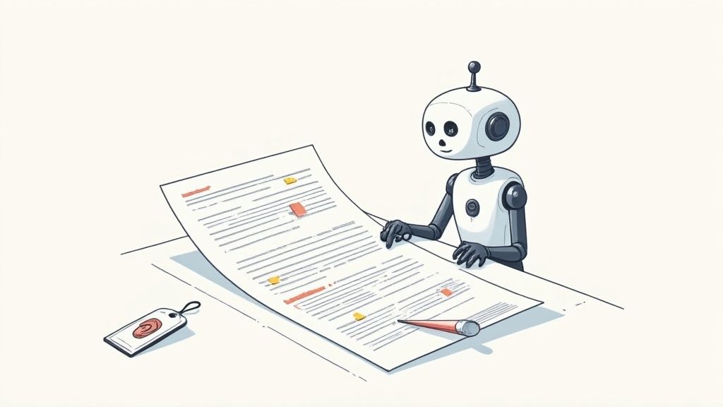 An abstract, futuristic image showing interconnected data nodes, symbolizing the power of AI in contract intelligence and automation.