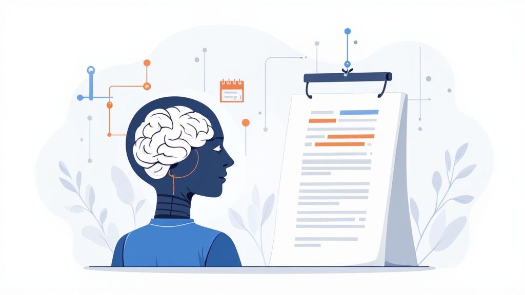 An image showing professionals from different industries—healthcare, real estate, and staffing—collaborating around a digital contract interface.