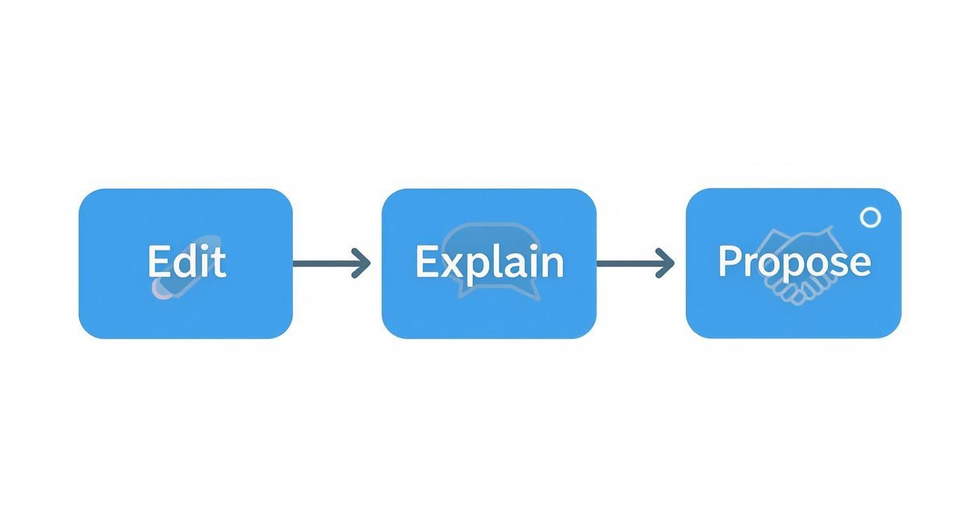 Infographic about how to redline a contract