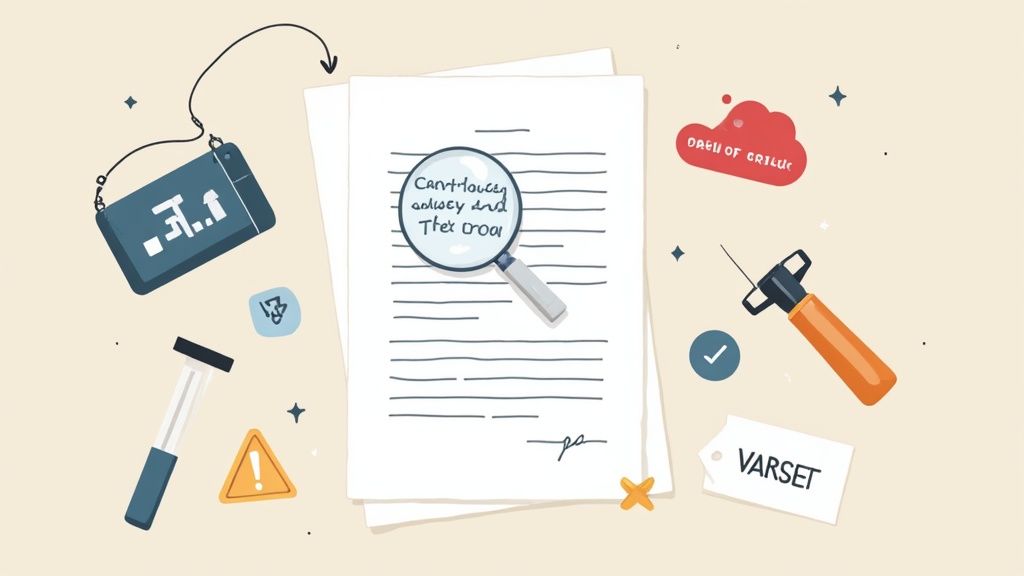 A group of professionals in a meeting room looking concerned while reviewing a document.