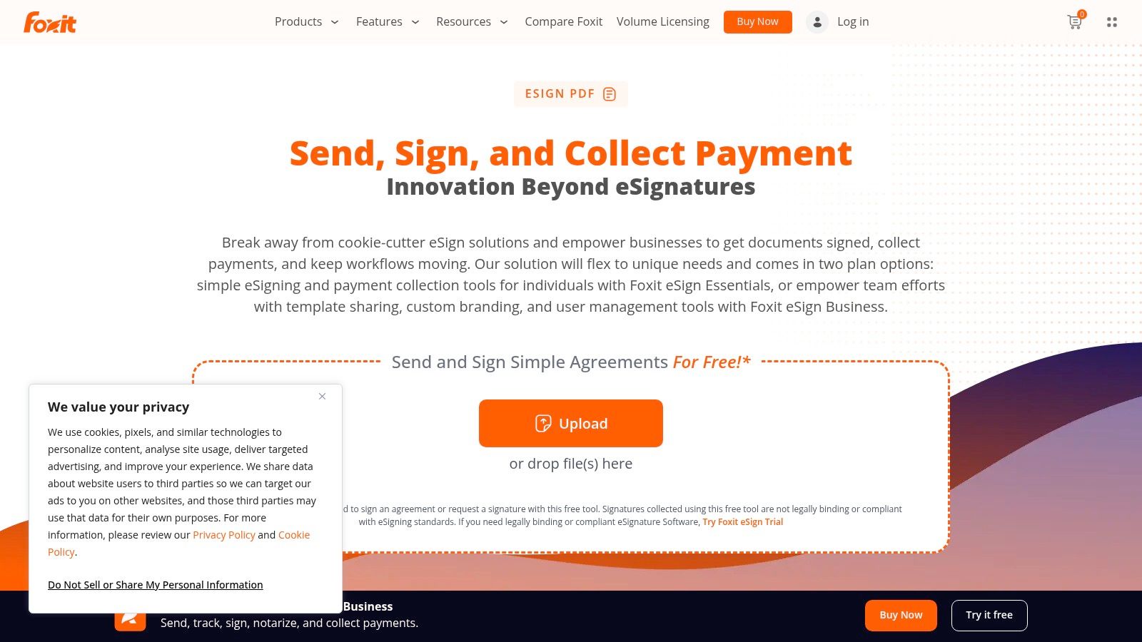 Foxit eSign provides a comprehensive e-signature service within its broader PDF management ecosystem.