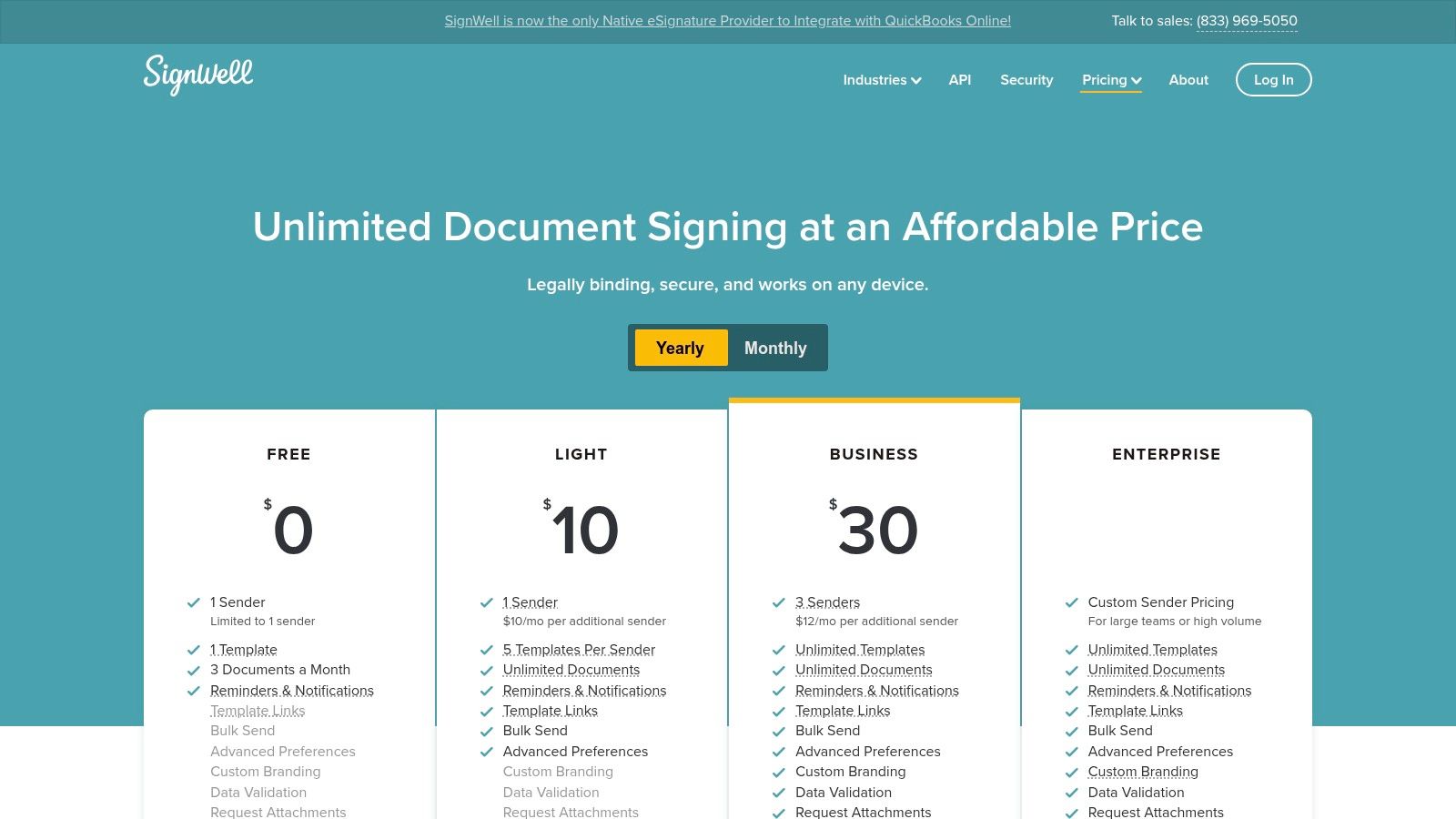 SignWell Pricing Plans