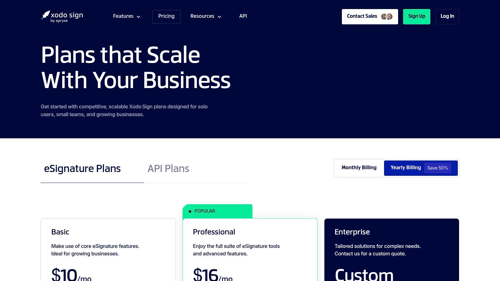 Xodo Sign offers several pricing tiers, making it a flexible and affordable DocuSign alternative.
