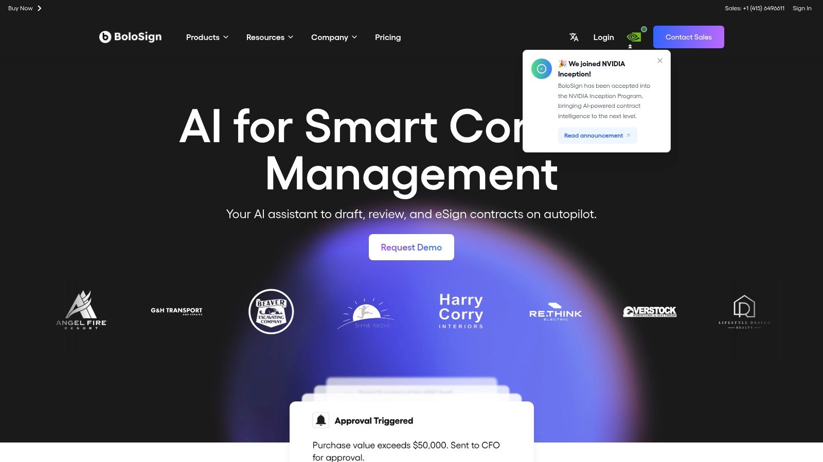 BoloSign AI-powered document automation software interface