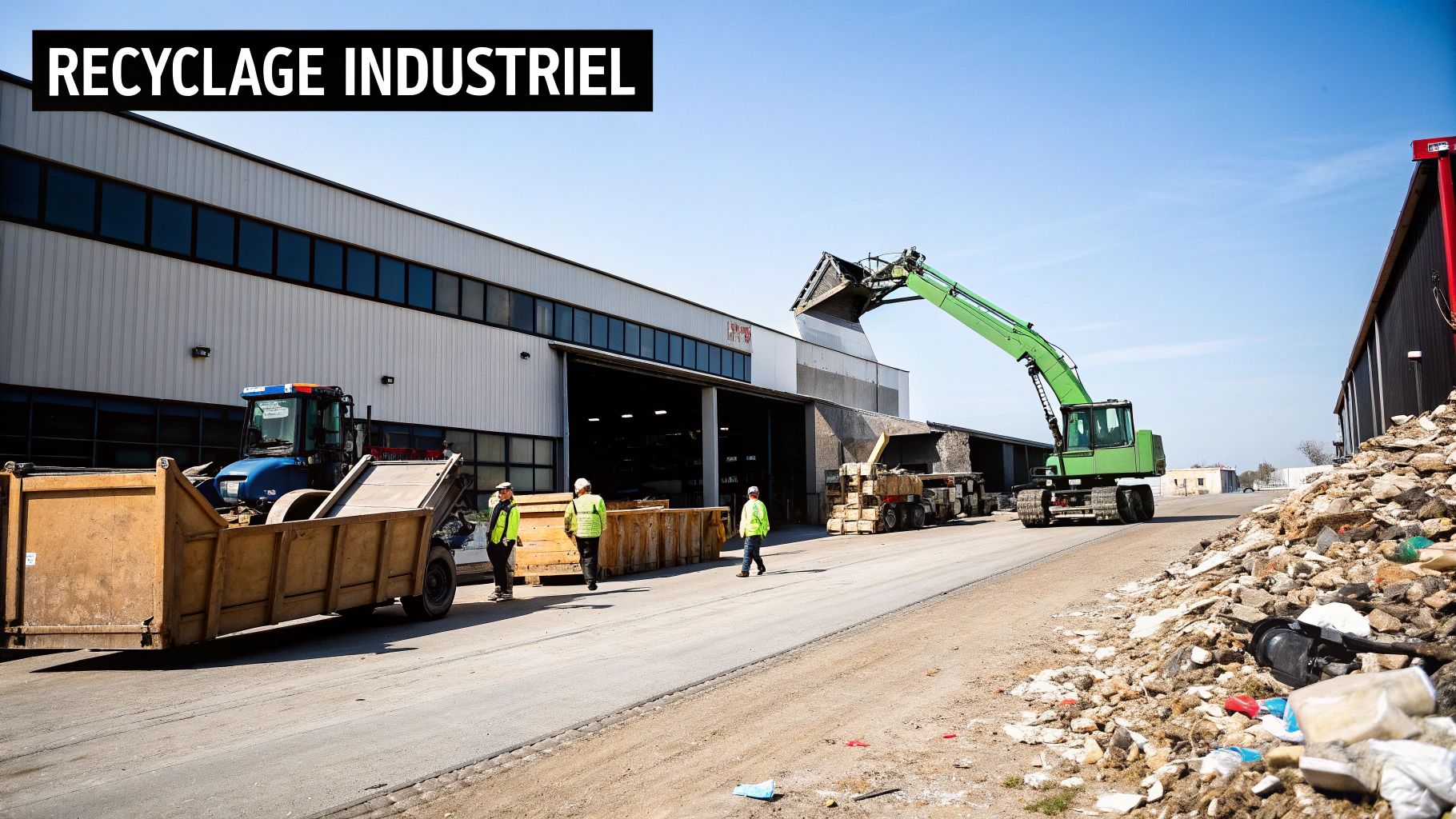 Un plan de gestion des déchets industriels étant élaboré sur un tableau blanc