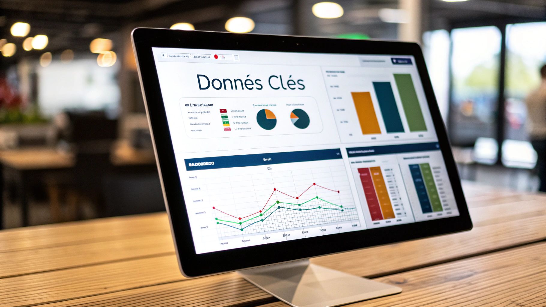 Une personne analysant des graphiques et des métriques sur un tableau de bord numérique, symbolisant le pilotage de la croissance.
