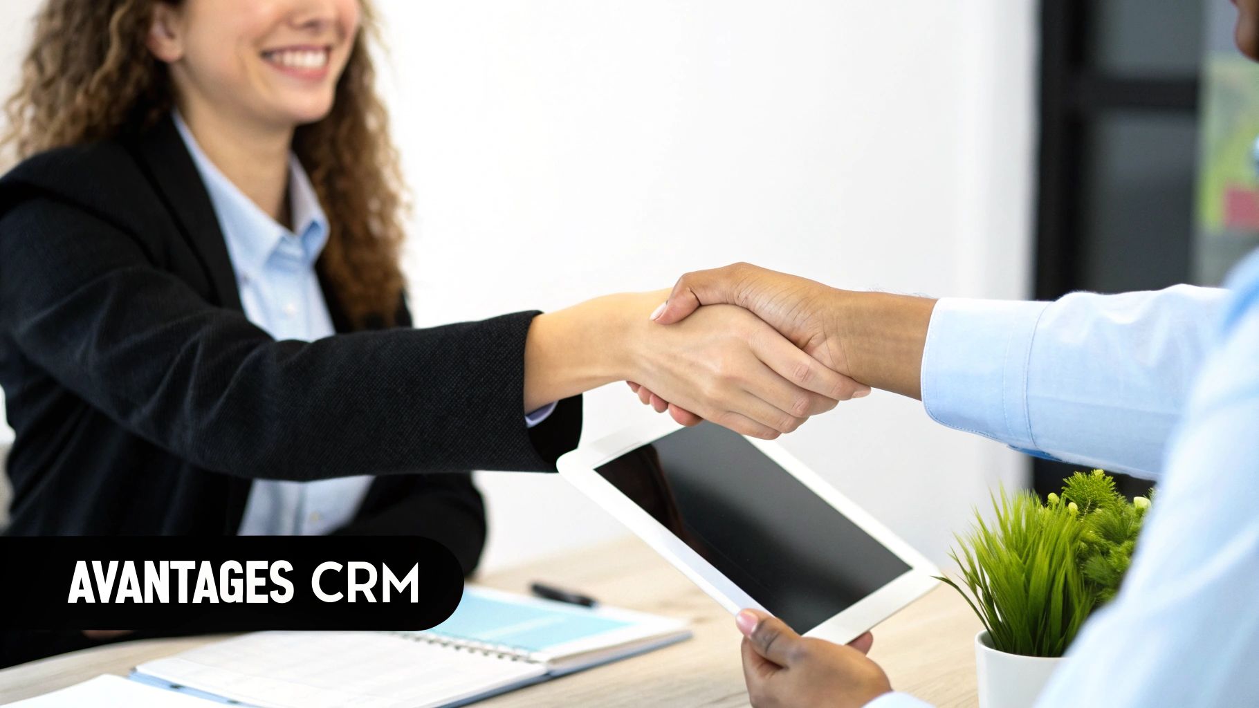 Un nuage de données flottant au-dessus d'un ordinateur portable, symbolisant la différence entre le CRM cloud et local.
