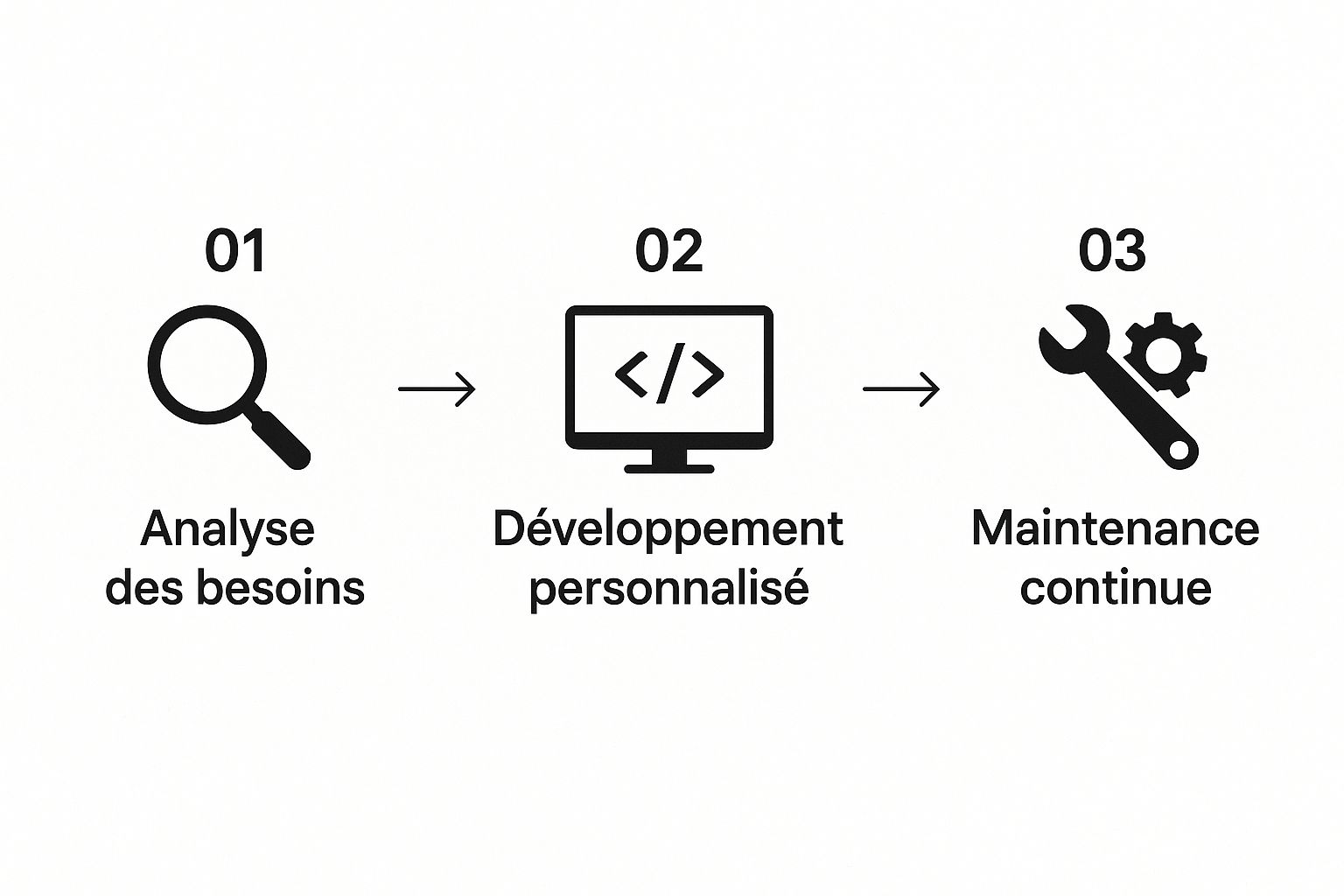 Infographic about developpement logiciel sur mesure