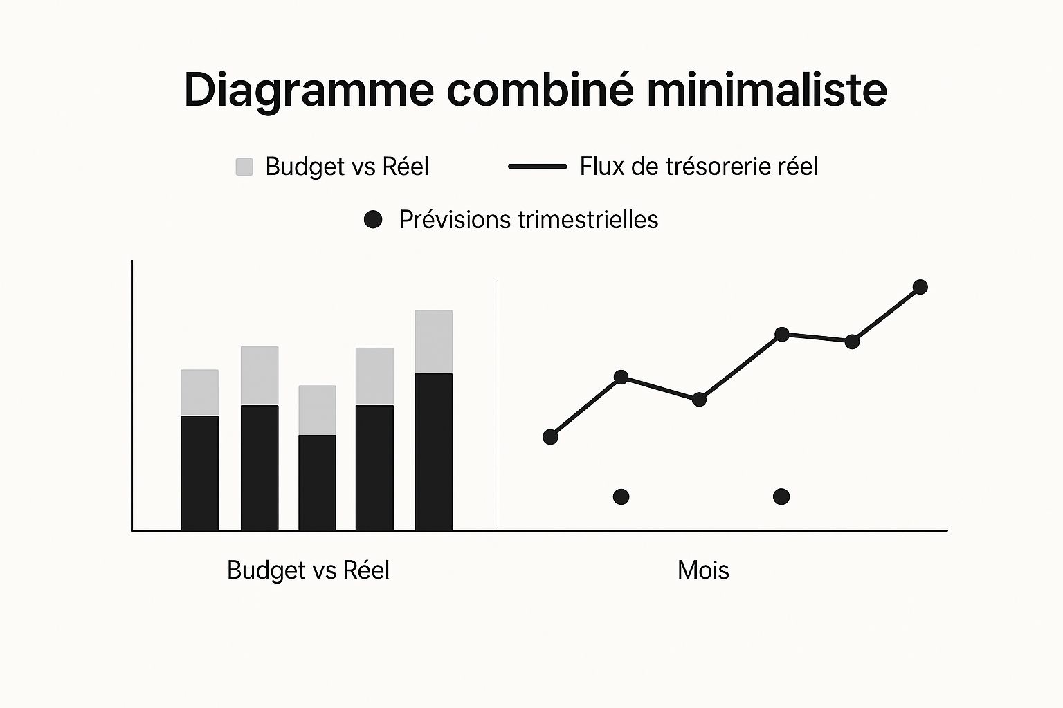 Infographic showing key data about Tableau de Bord Financier
