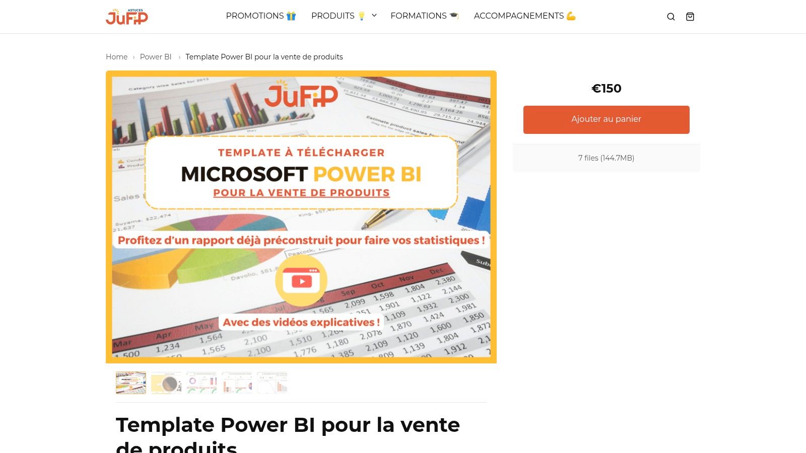 JUFIP / Astuces.jufip.fr – Template Power BI « Vente de produits » (FR)