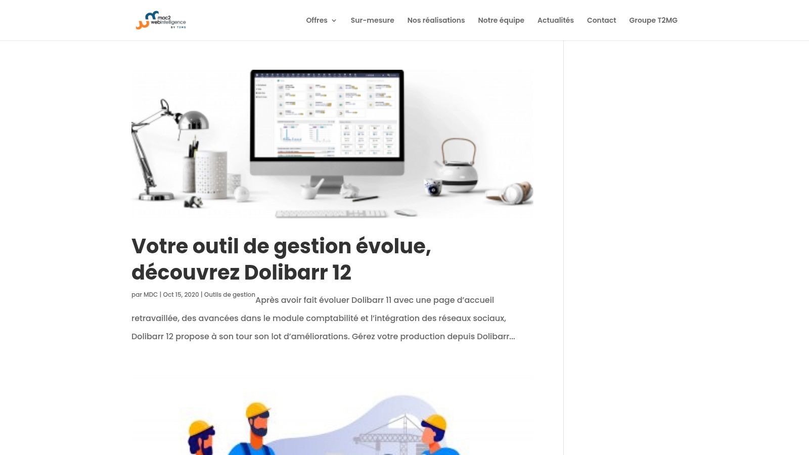 Exemple d'un tableau de bord commercial MAC2 Webintelligence
