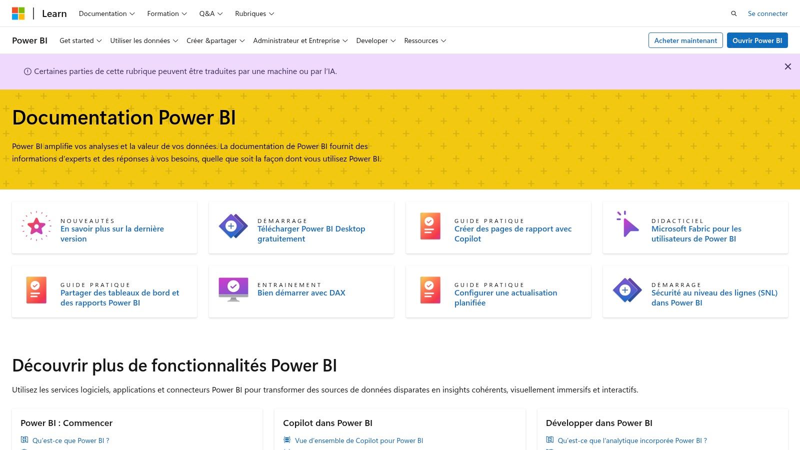 Microsoft Power BI (exemples officiels)