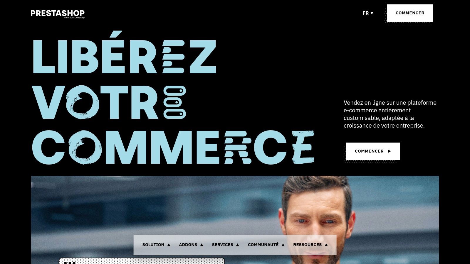 Page d'accueil de PrestaShop