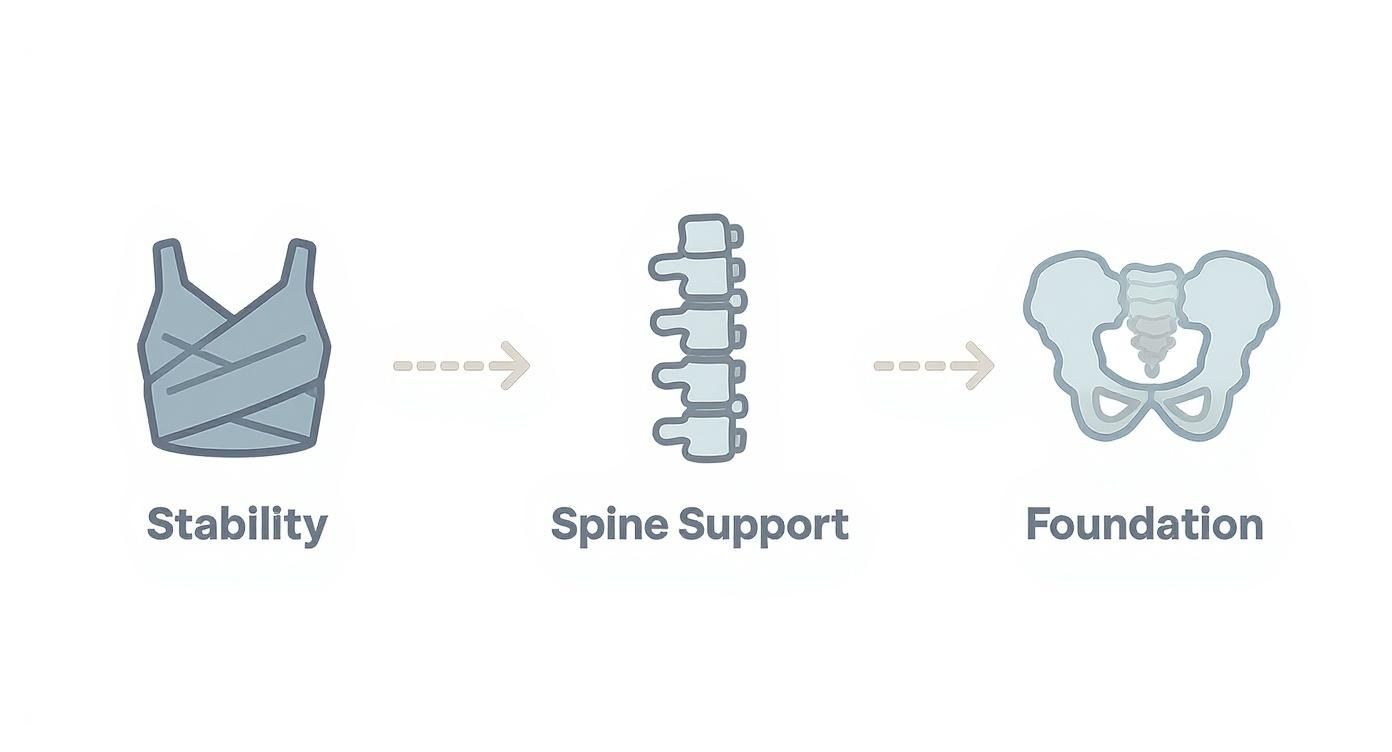 Infographic about pilates exercises for core strength
