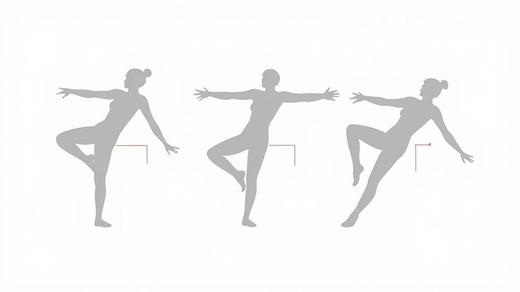 A woman performing an advanced Pilates exercise with focus and control.