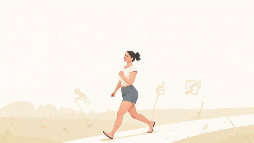 A person performing a low-impact exercise on a mat with a resistance ring.