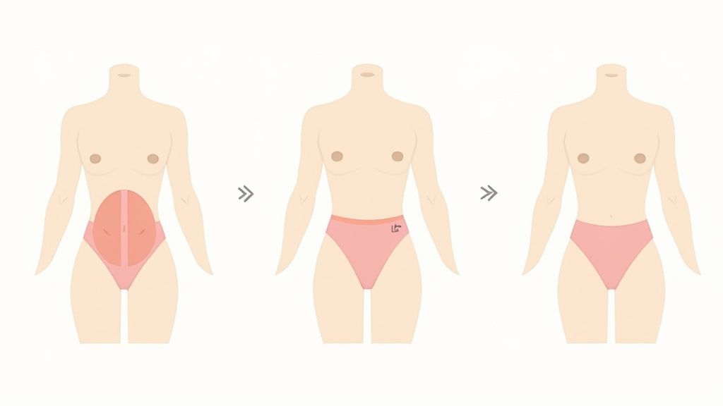 An anatomical illustration showing the deep core and gluteal muscles.