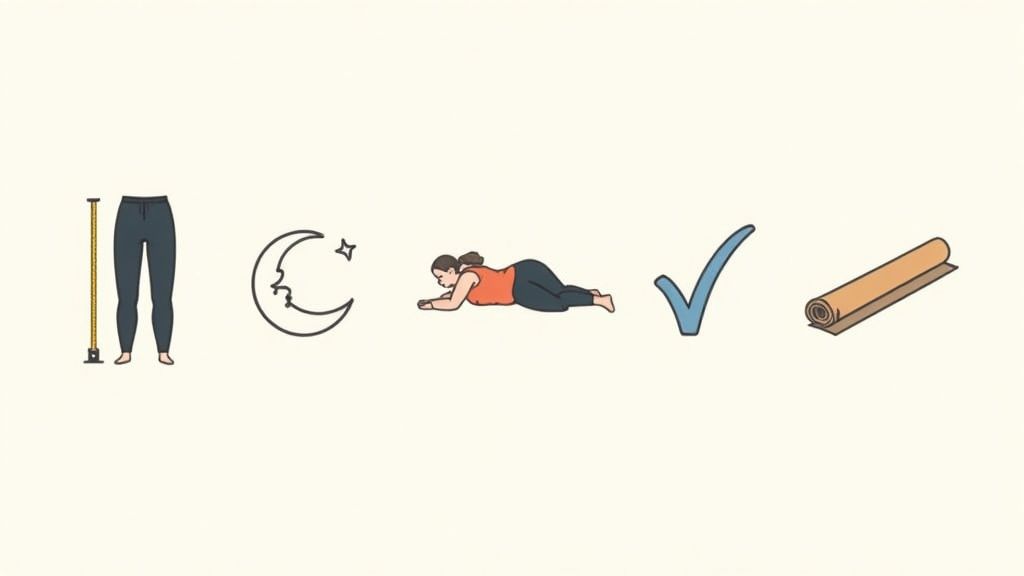 A person tracking their workout progress on a phone while sitting on a phone while sitting on a yoga mat.