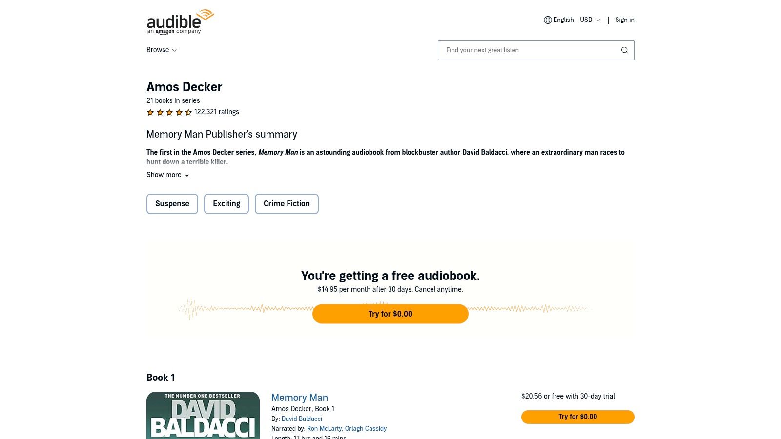 Audible (audiobooks by series)