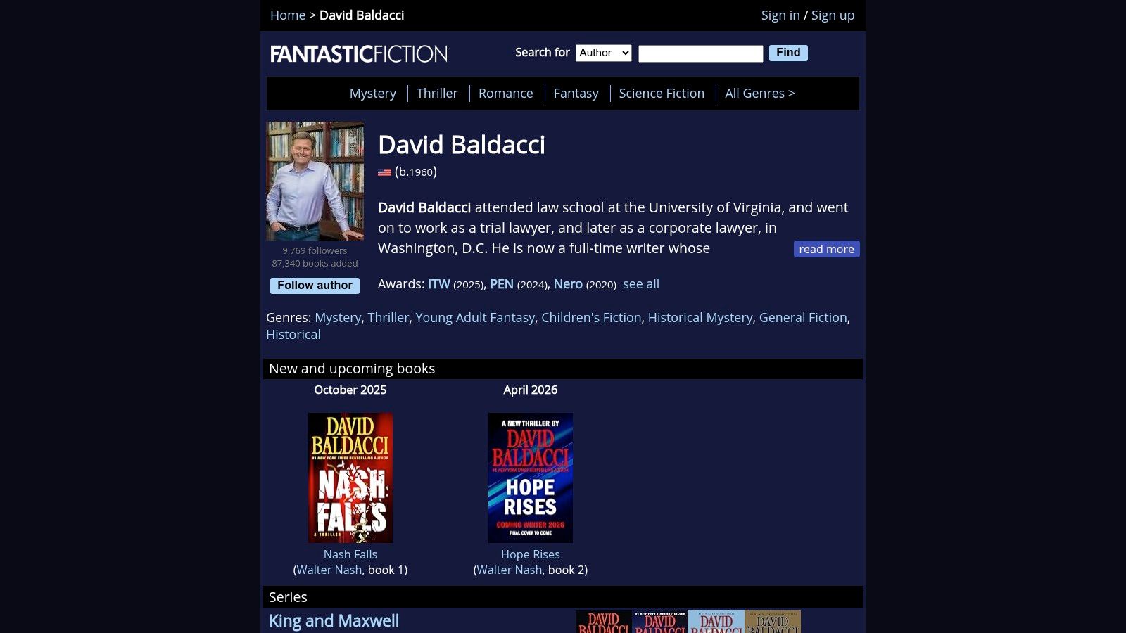 FantasticFiction (series order reference with buy-through links)