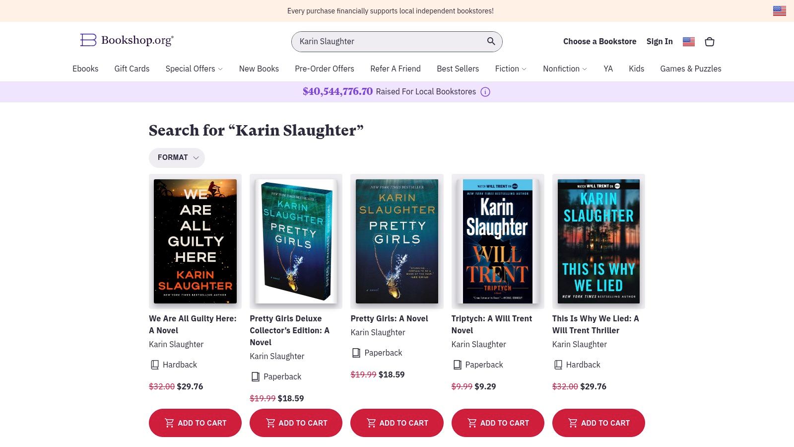 Bookshop.org — Supports local indie bookstores