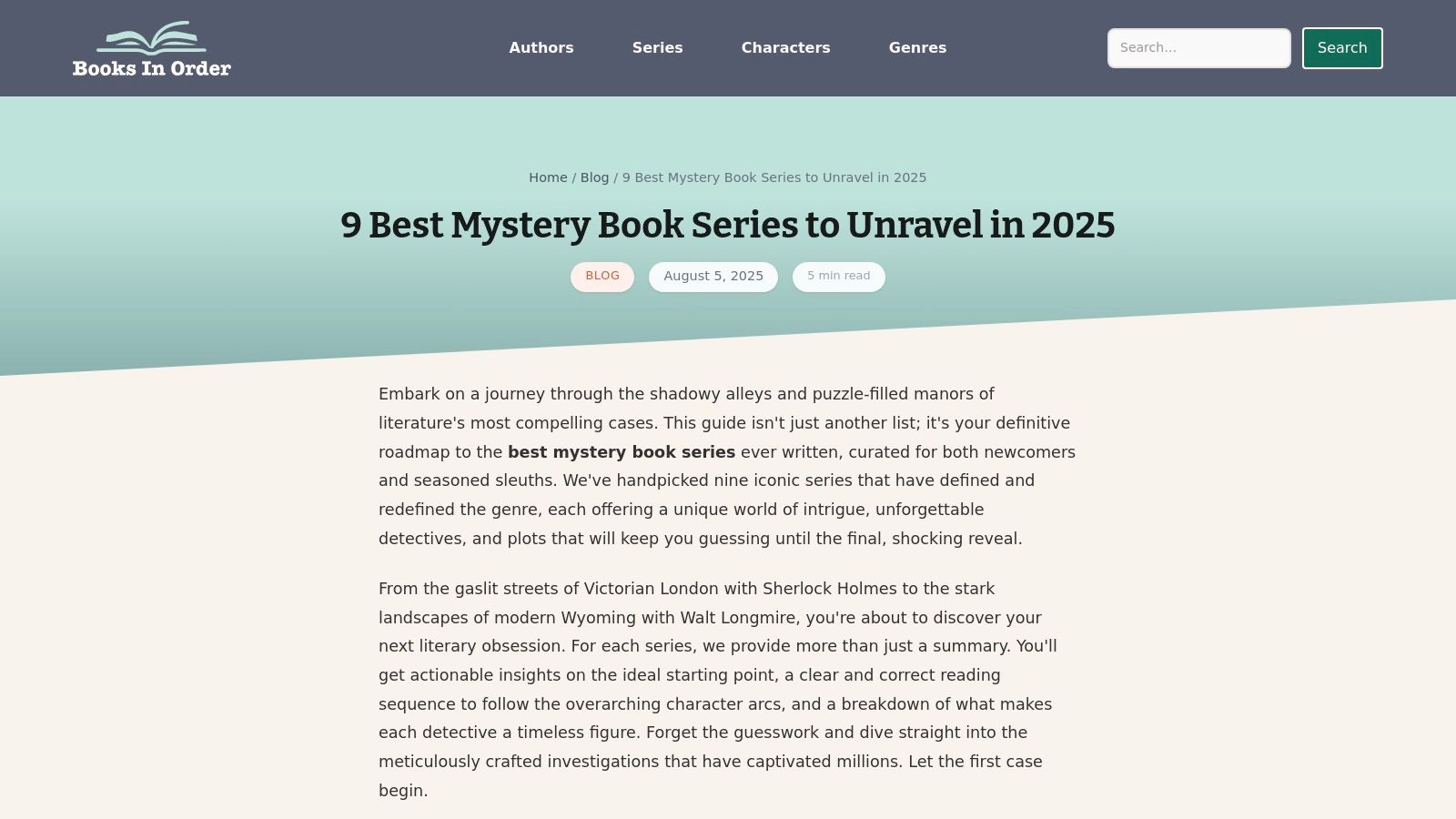 9 Best Mystery Book Series to Unravel in 2025
