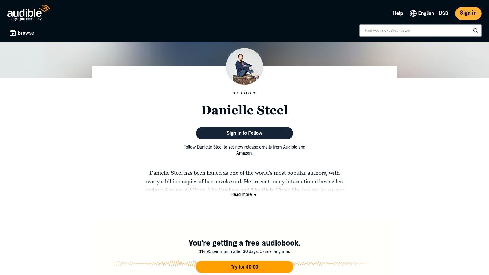 Audible (Amazon) – Danielle Steel Audiobooks