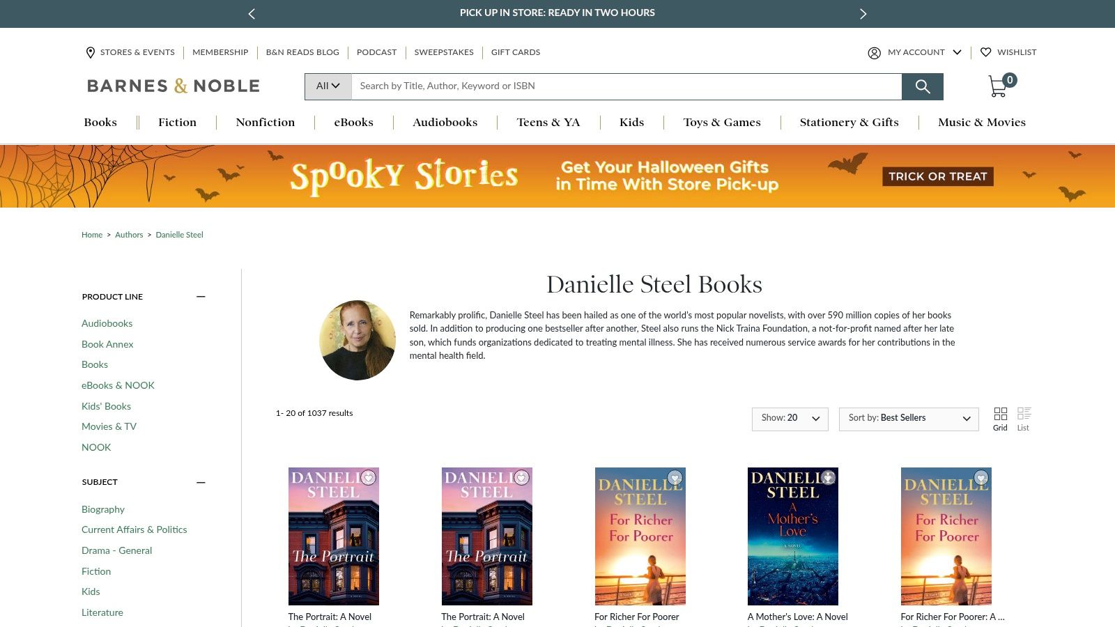 Barnes & Noble – Danielle Steel Author/Results Page