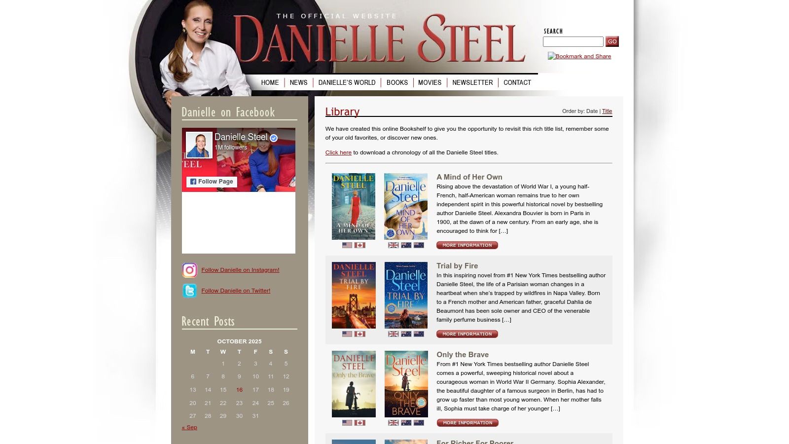 Danielle Steel – Official Website (Library/Bibliography)