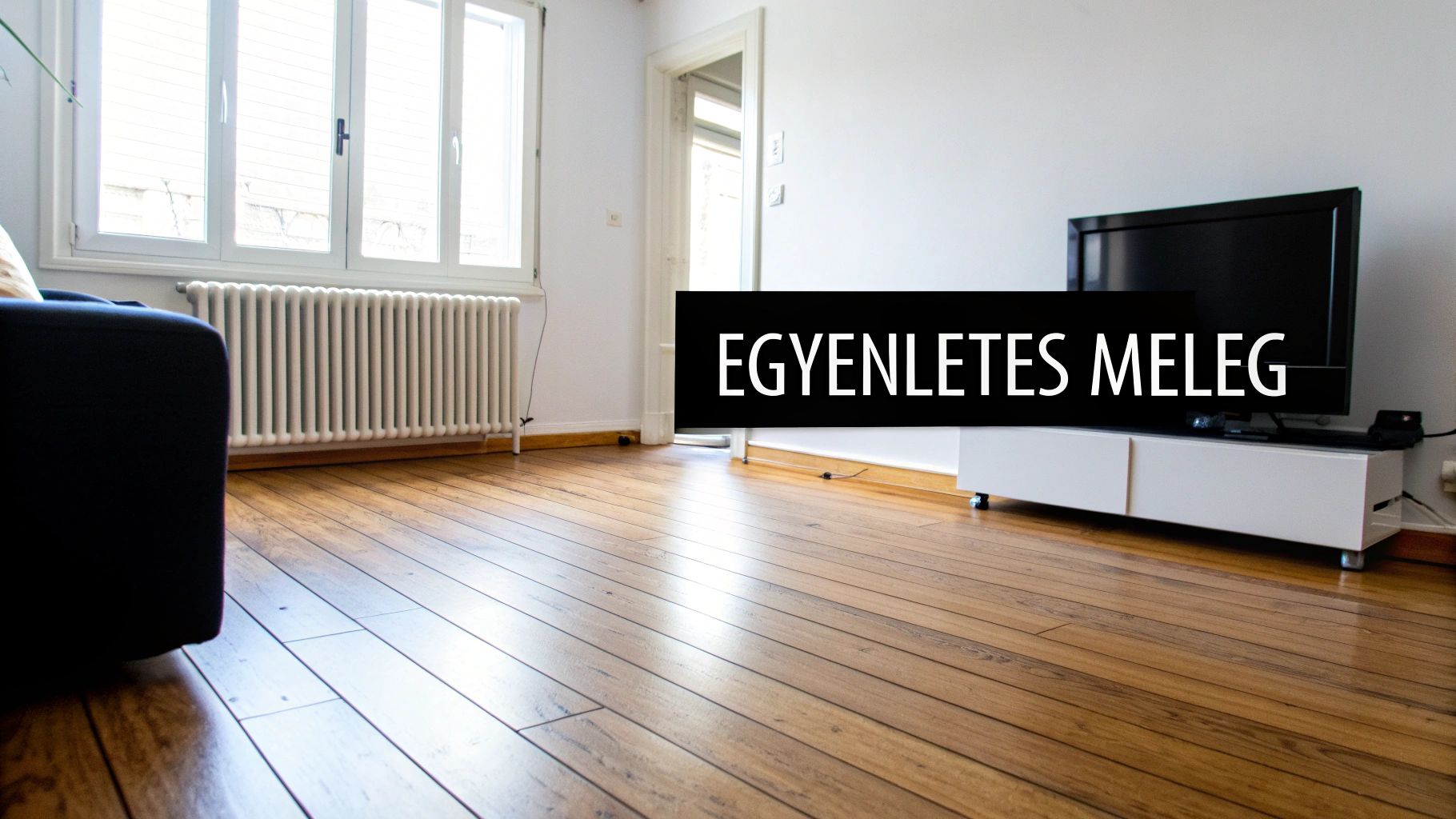 Meleg padlón mezítláb sétáló nő és férfi a padlófűtés kényelmét élvezve