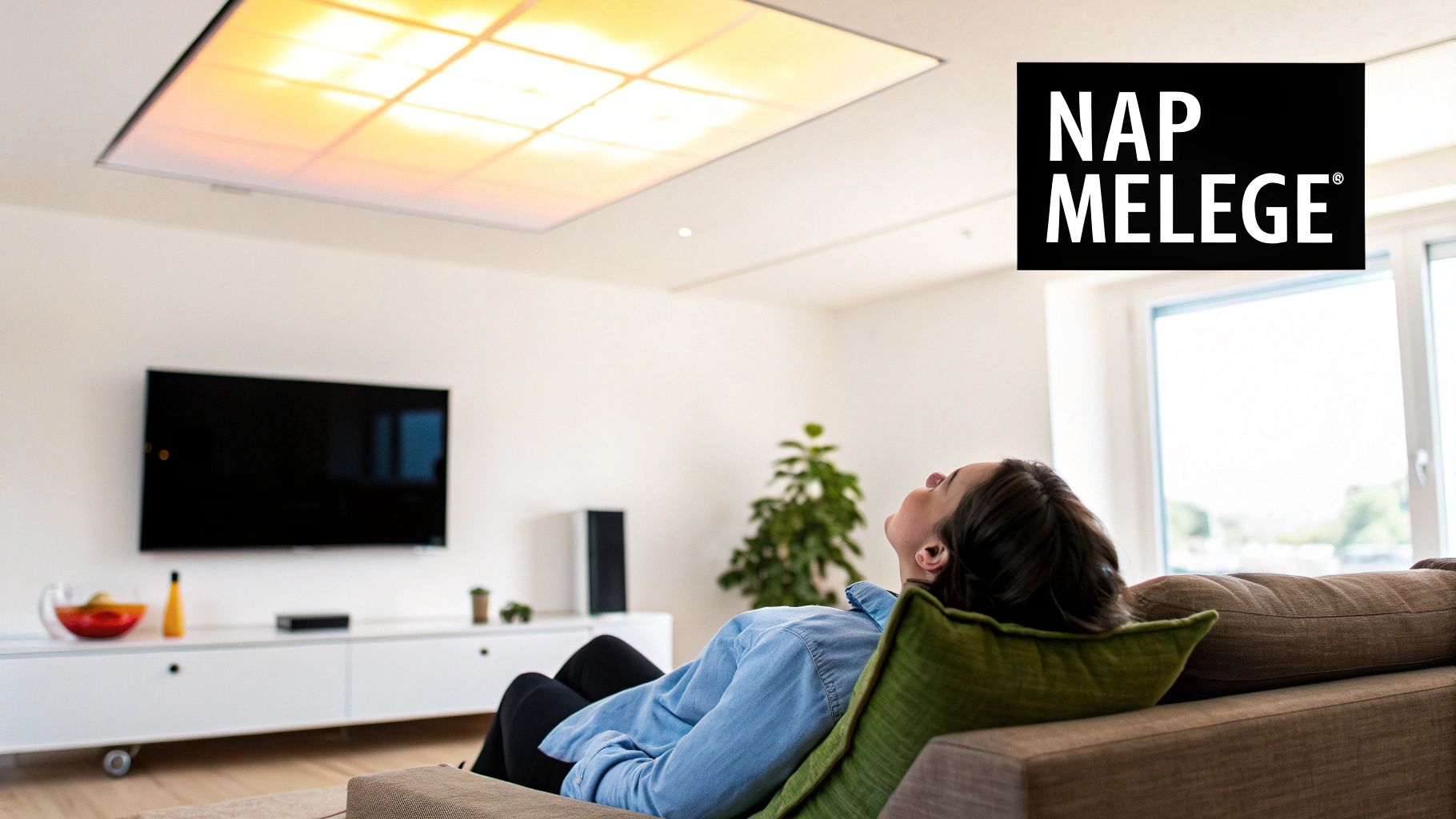 Modern nappali mennyezetfűtéssel