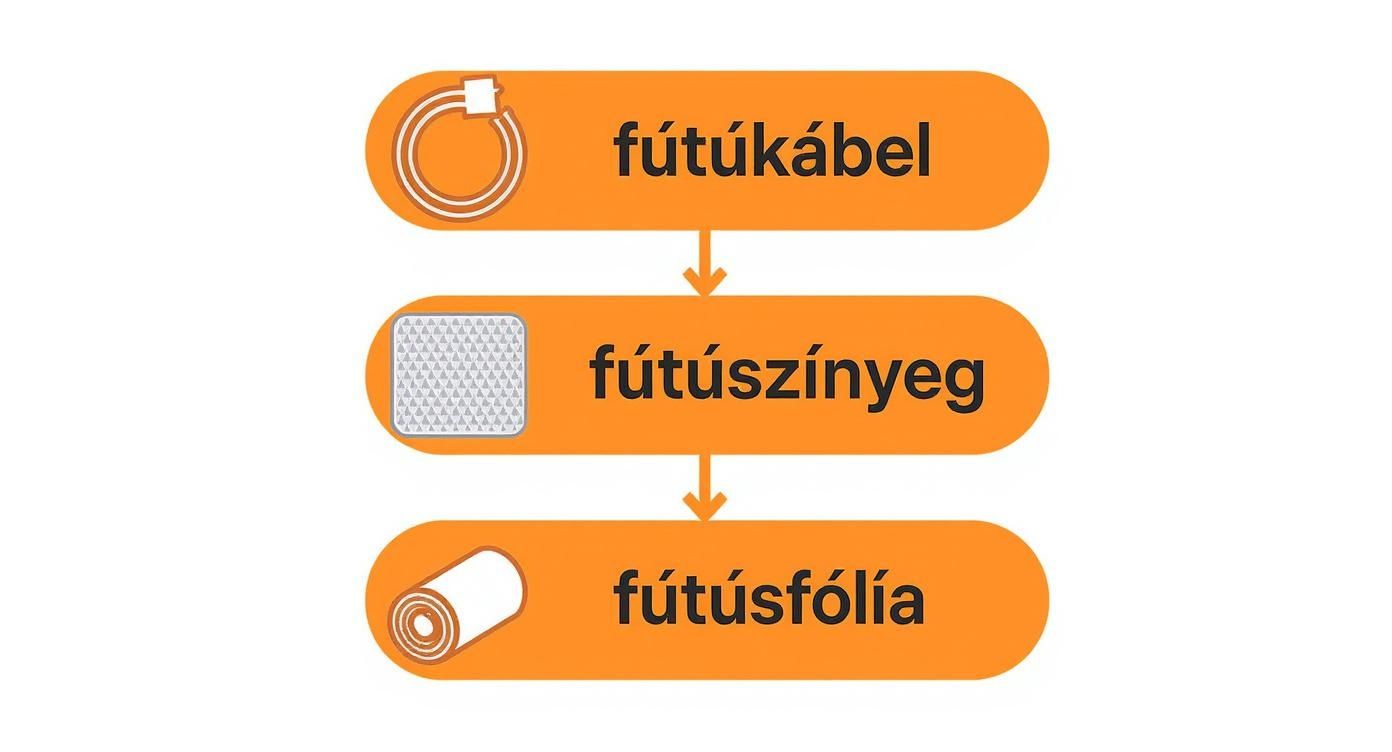 Infographic about elektromos padlófűtés rétegrend