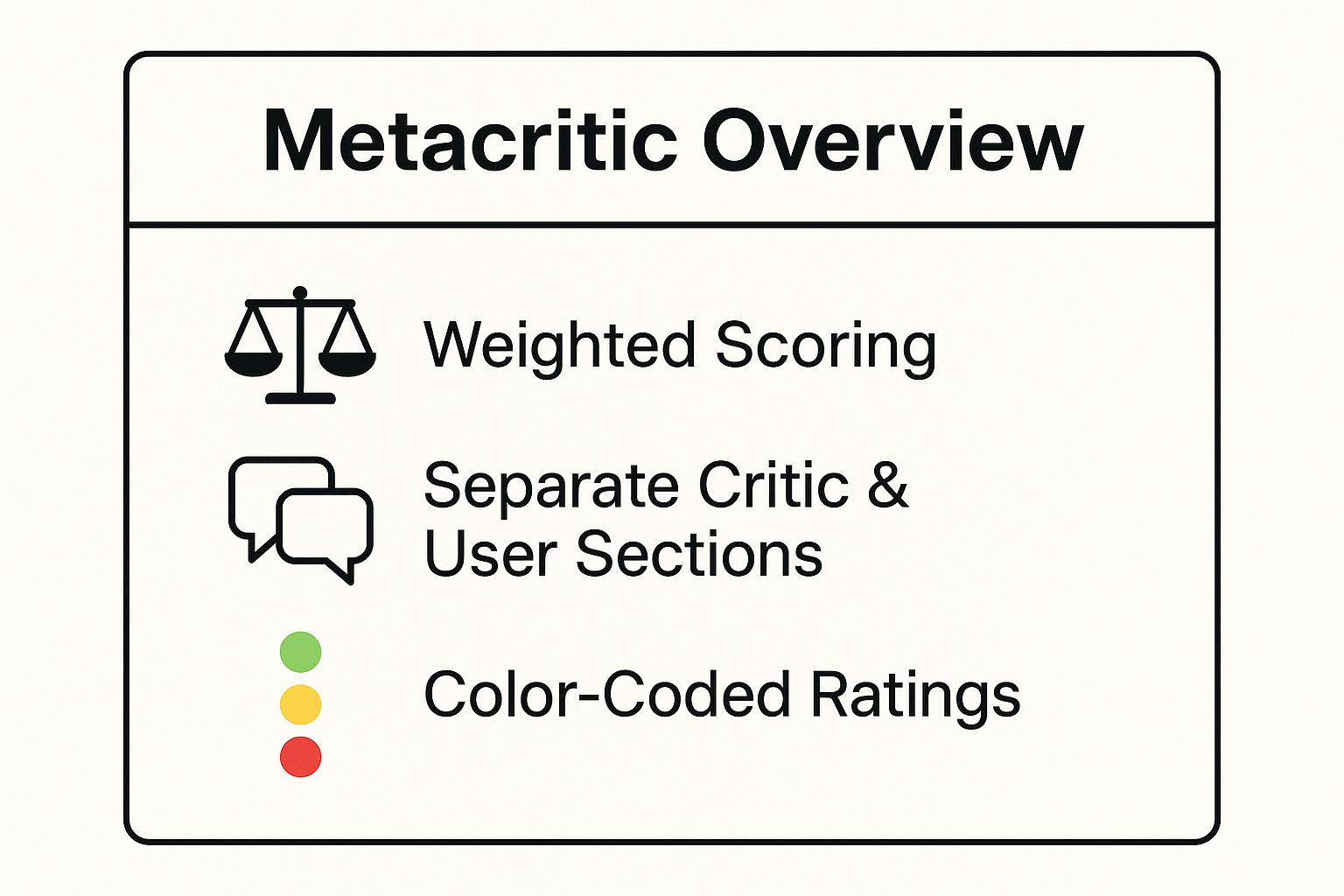 Infographic showing key data about Metacritic