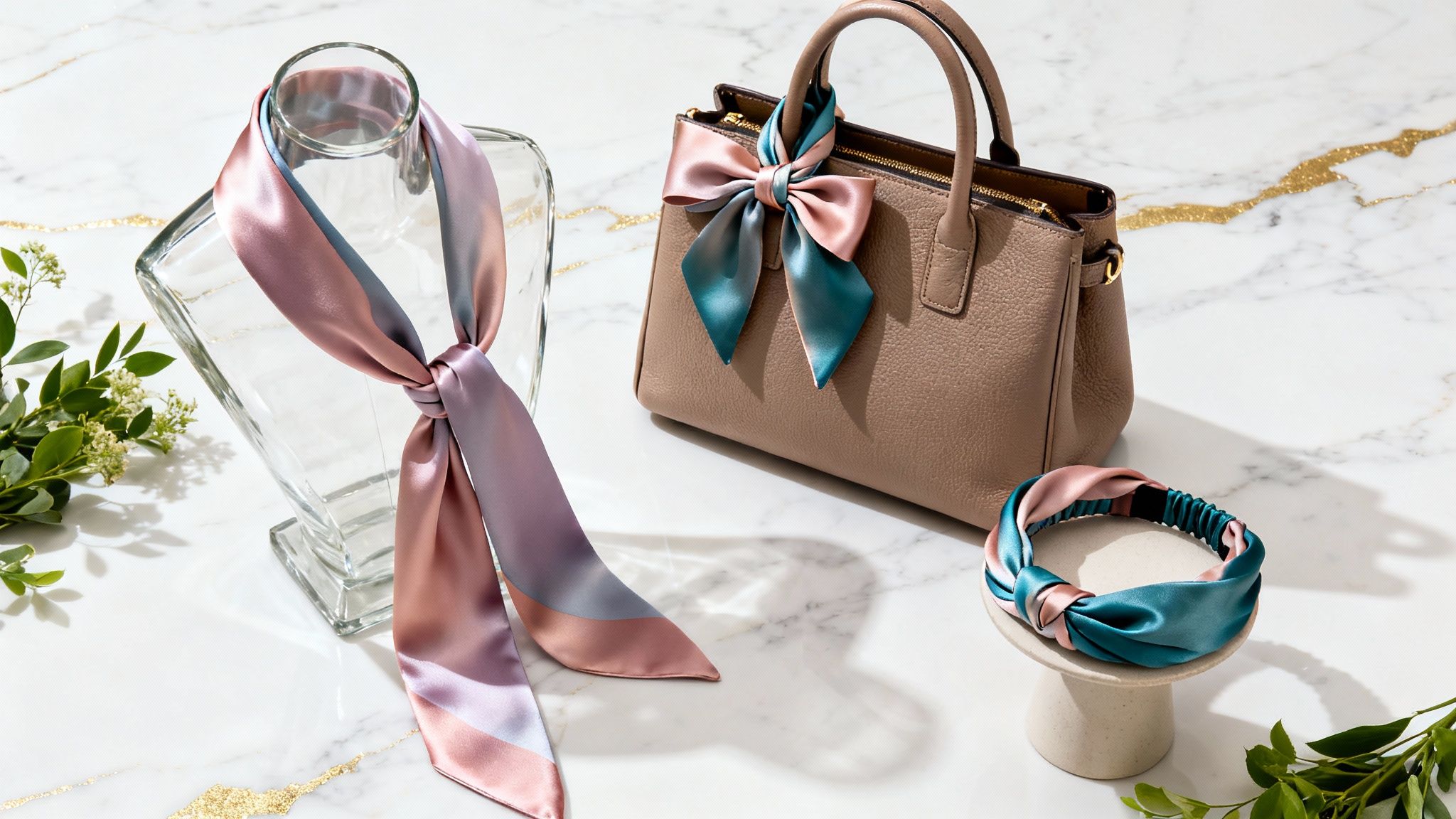 Silk scarf tying possibilities