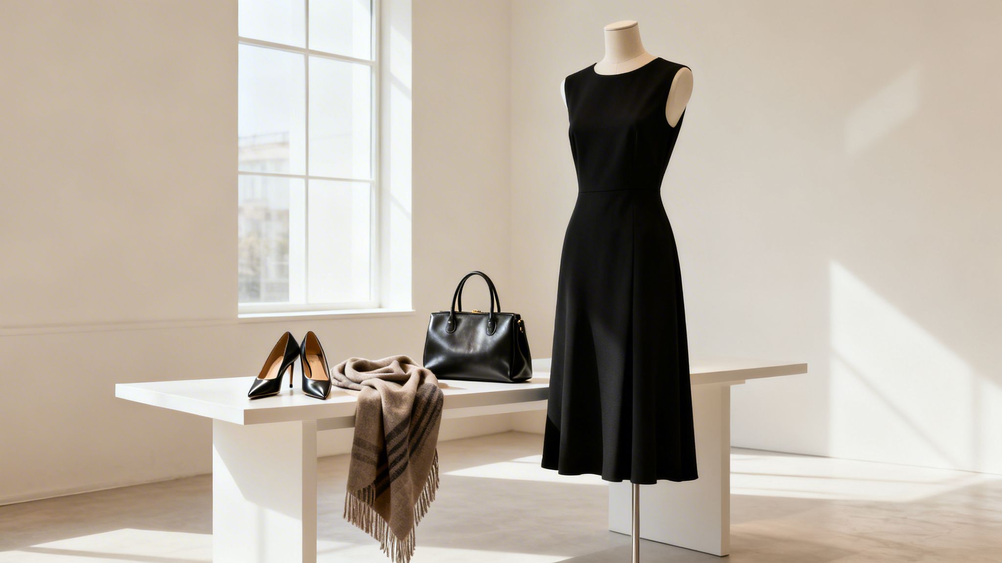 black midi dress by Vivien Lauren