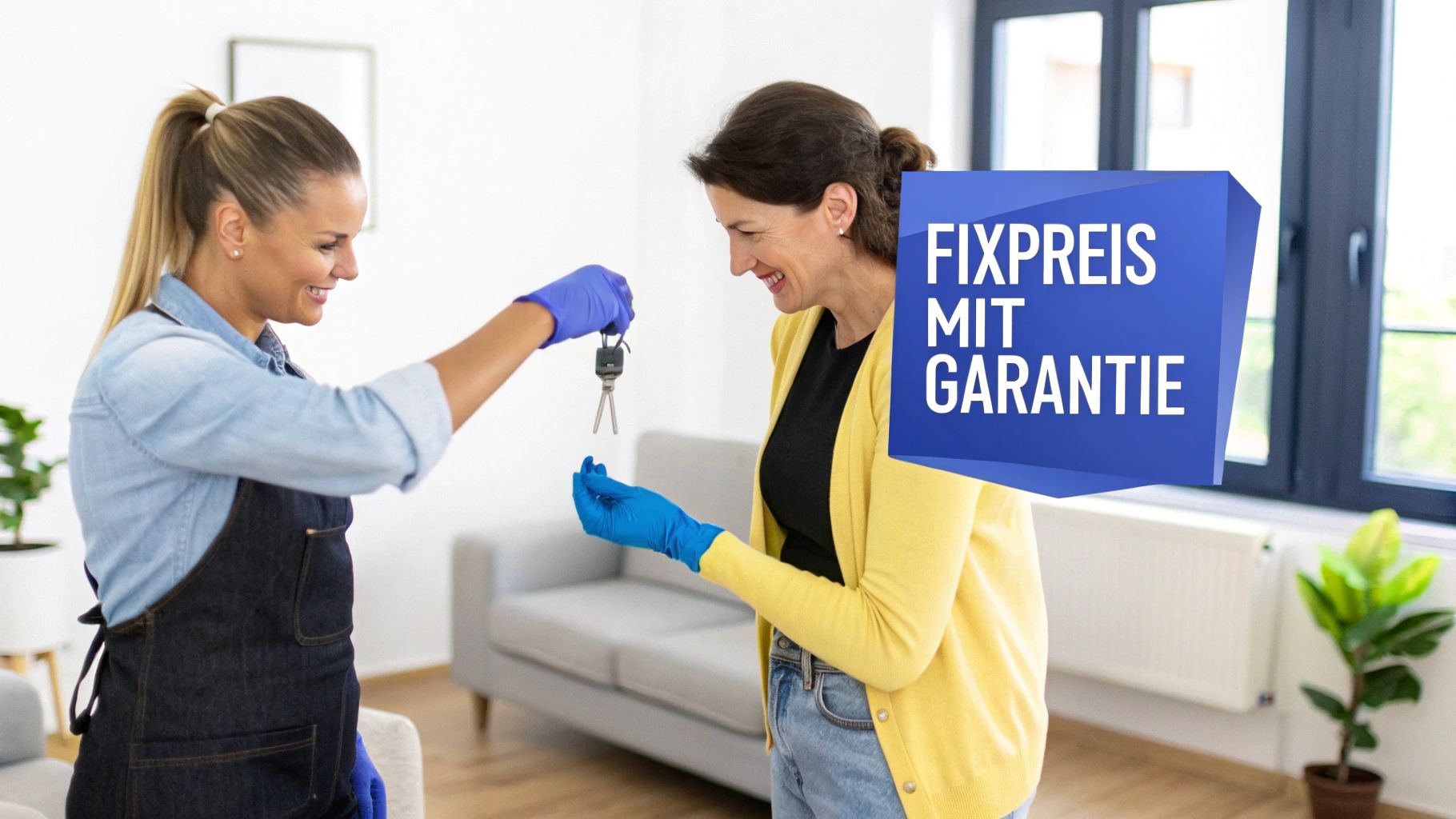 Ein Händedruck als Symbol für eine erfolgreiche Wohnungsübergabe mit Garantie.