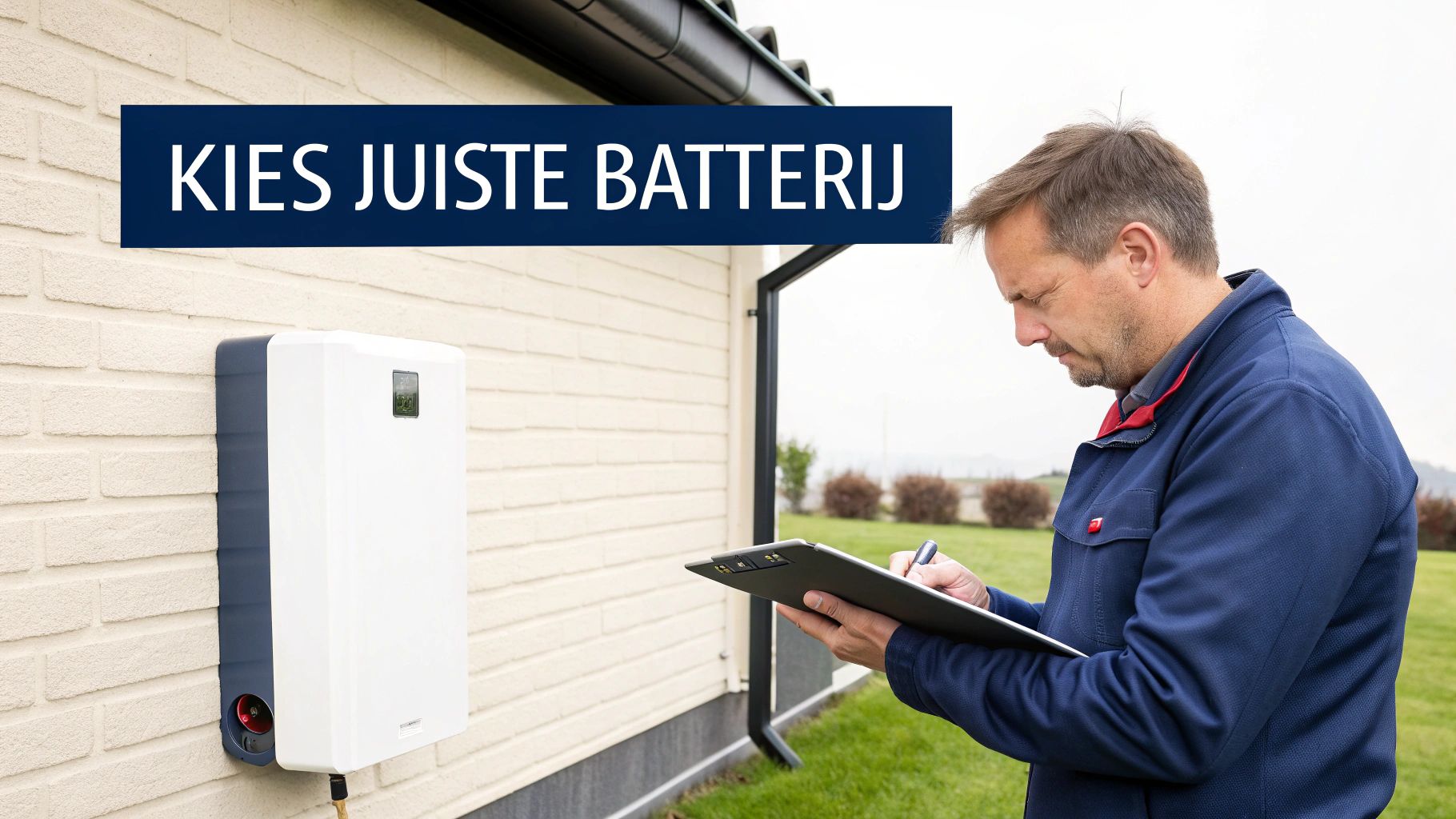 Close-up van de connectoren en het display van een moderne thuisbatterij