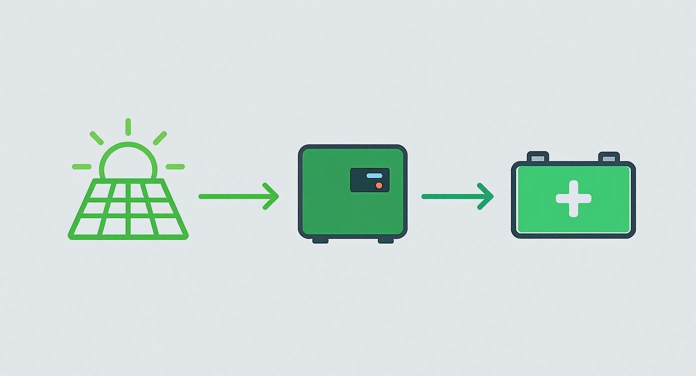Infographic about hybride omvormer met batterij
