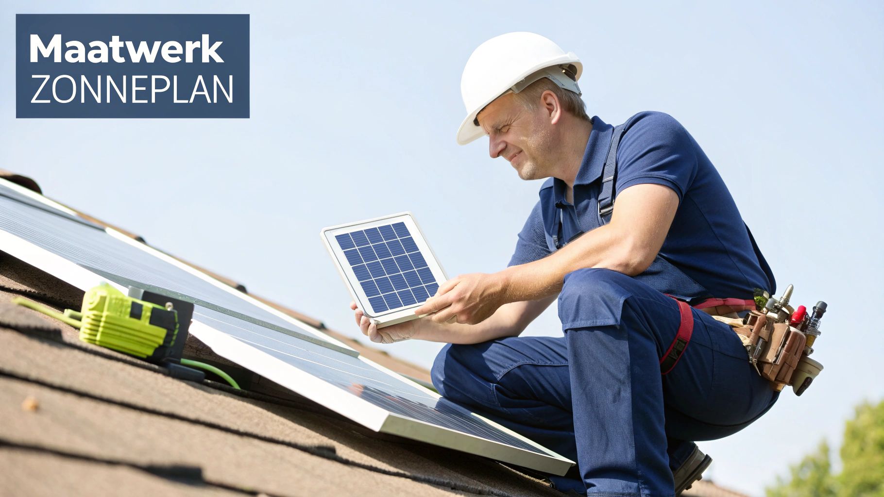 Een Sun4power expert die een legplan bespreekt met een klant.