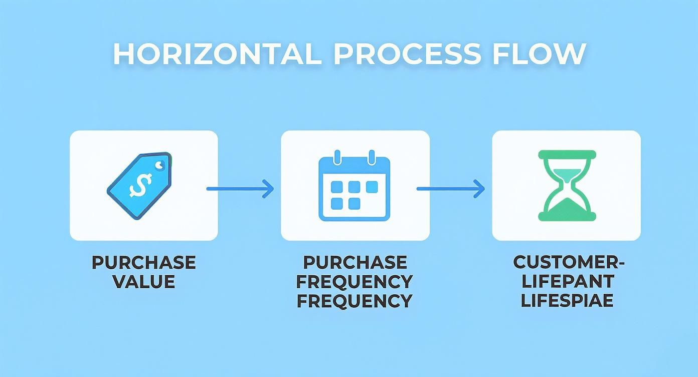 Infographic about how to calculate customer lifetime value